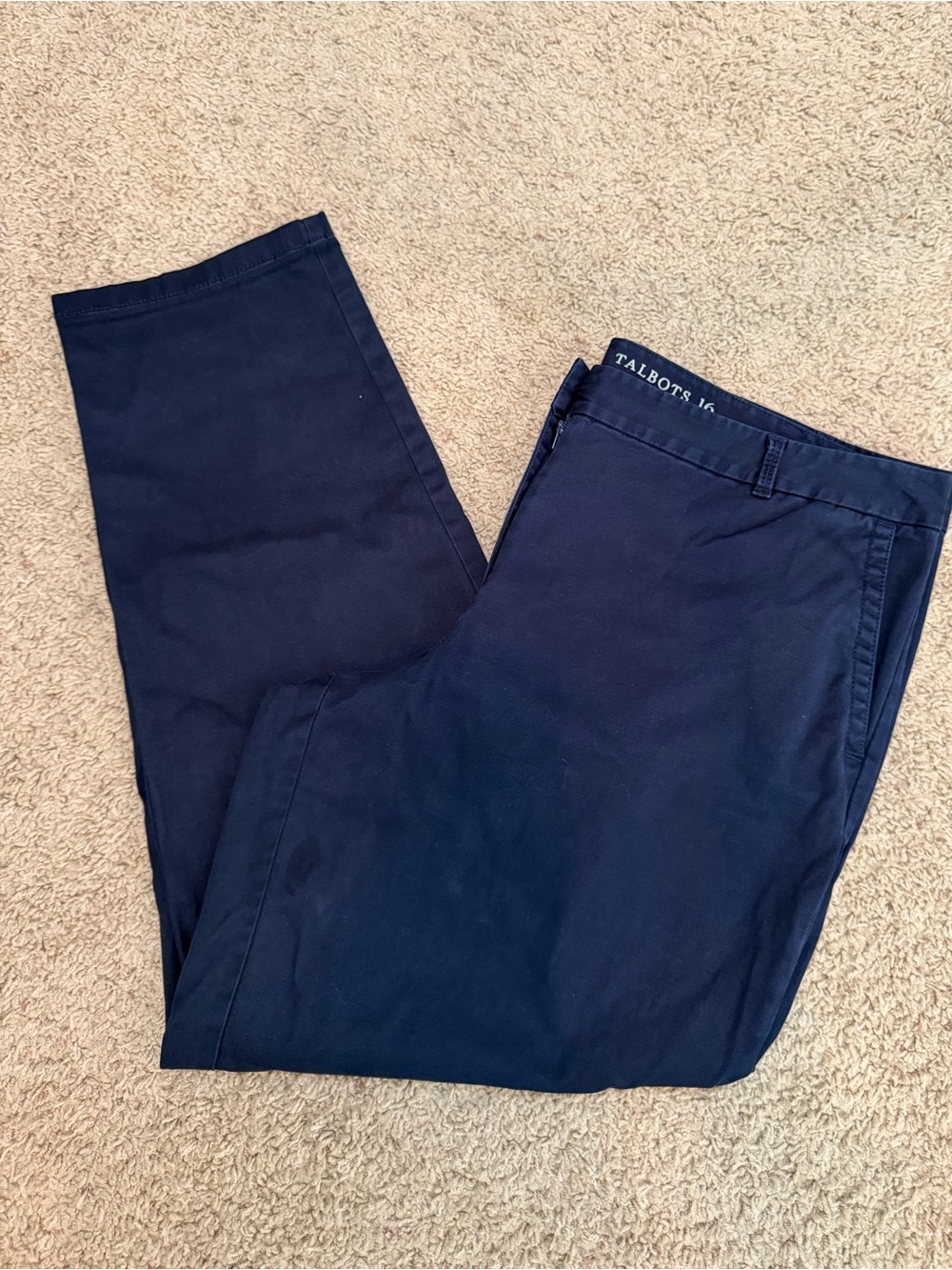 Talbots The Weekend Chino Navy Pants, Size 16
